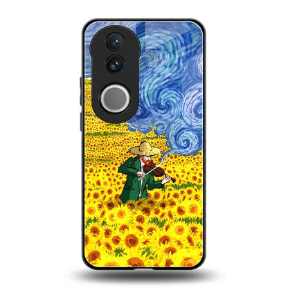 Starry Strings back phone cover | glass case for vivo v50