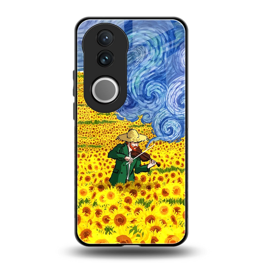 Starry Strings back phone cover | glass case for vivo v50