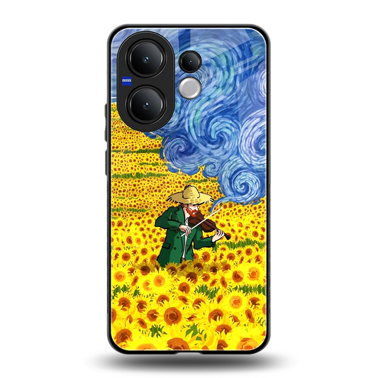 Starry Strings back phone cover | glass case for vivo v60