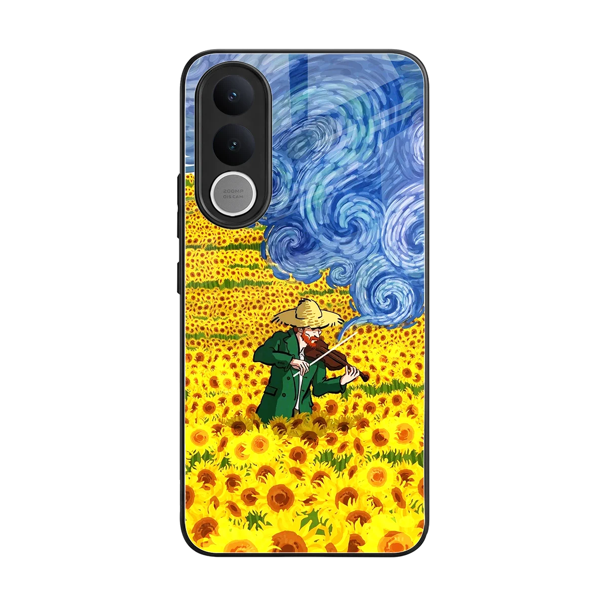 Starry Strings back phone cover | glass case for vivo v70 fe