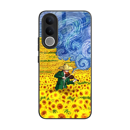 Starry Strings back phone cover | glass case for vivo v70 fe