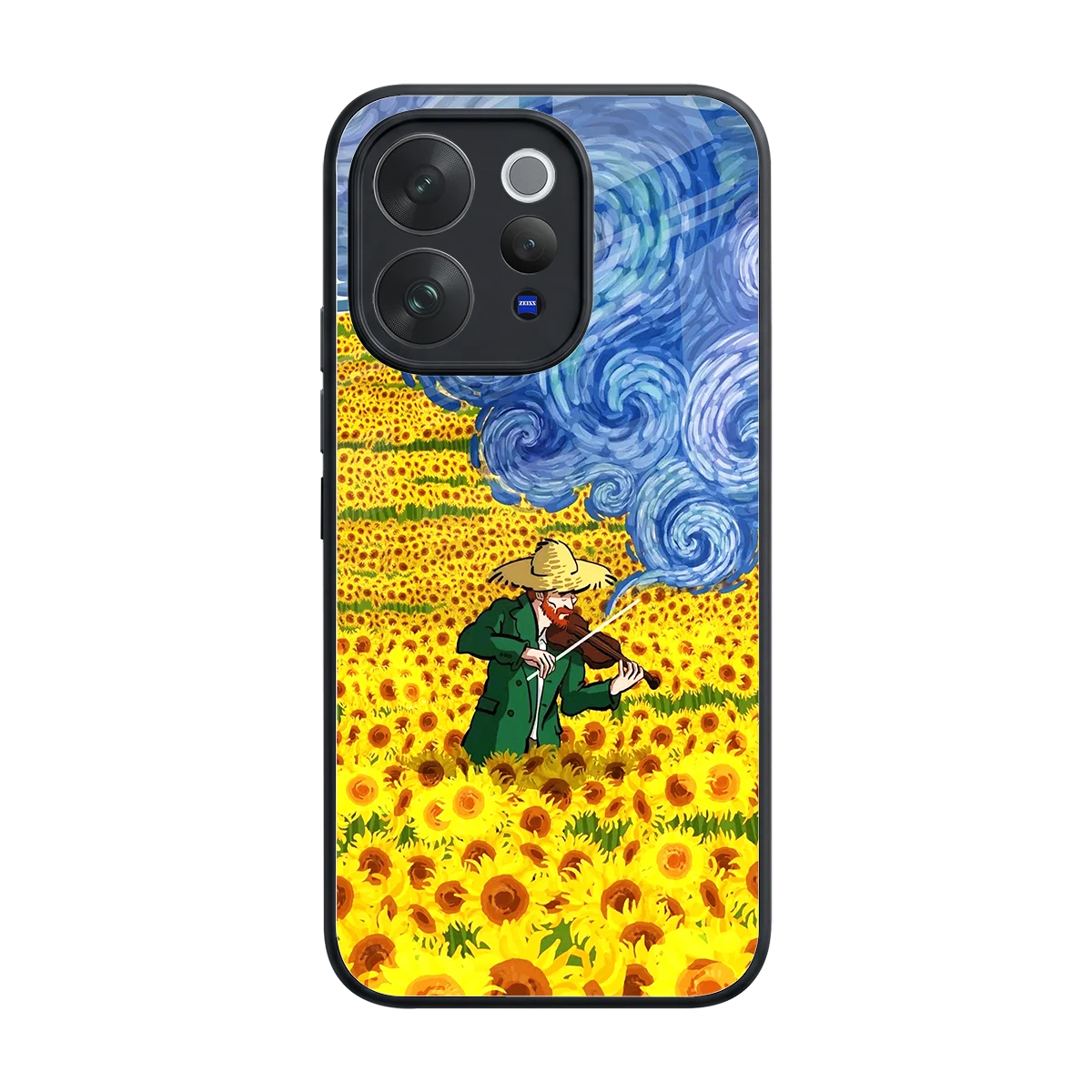 Starry Strings back phone cover | glass case for vivo v70 elite
