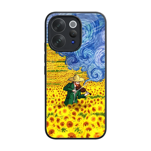 Starry Strings back phone cover | glass case for vivo v70 elite
