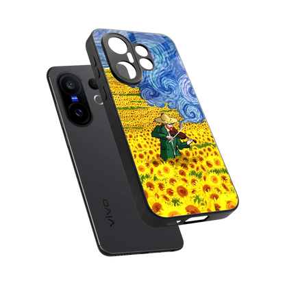 Starry Strings sleek vivo x200 fe cover with tempered glass back and TPU edges