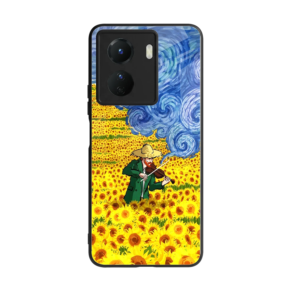 Starry Strings back phone cover | glass case for vivo y16