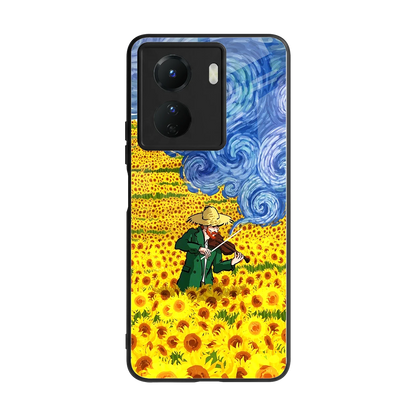 Starry Strings back phone cover | glass case for vivo y16