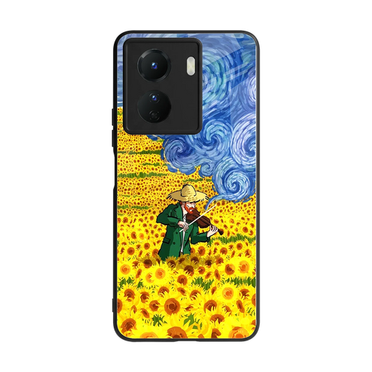 Starry Strings back phone cover | glass case for vivo y16
