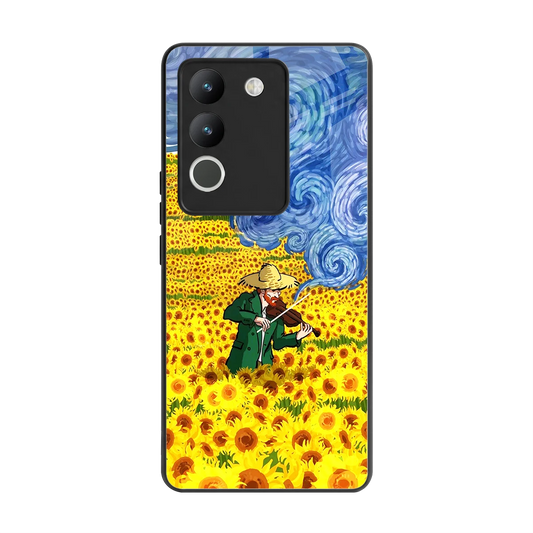 Starry Strings back phone cover | glass case for vivo y200 5g