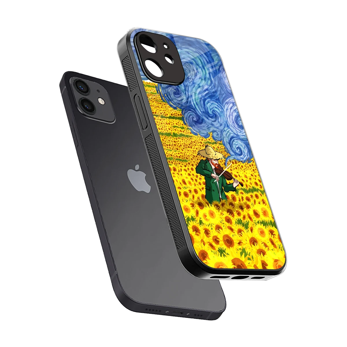 Starry Strings sleek iphone 12 cover with tempered glass back and TPU edges