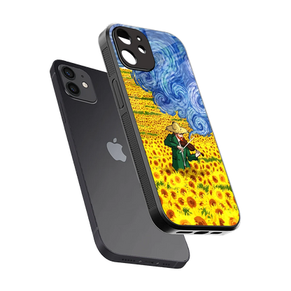 Starry Strings sleek iphone 12 cover with tempered glass back and TPU edges