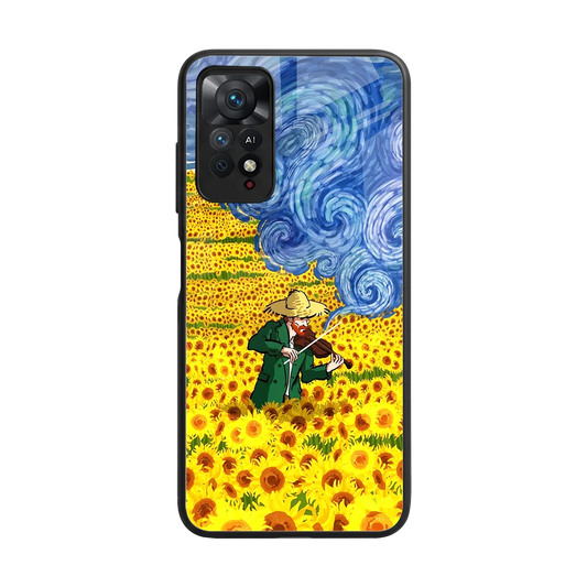Starry Strings back phone cover | glass case for redmi note 11 pro