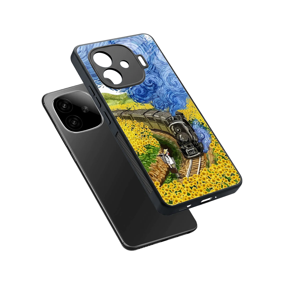 Starry Wait sleek iqoo neo 10r 5g cover with tempered glass back and TPU edges