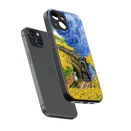Starry Wait sleek iphone 13 cover with tempered glass back and TPU edges