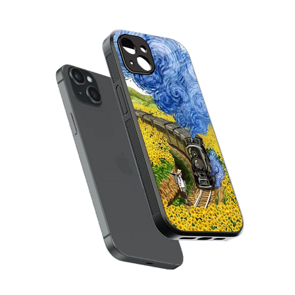 Starry Wait sleek iphone 14 plus cover with tempered glass back and TPU edges