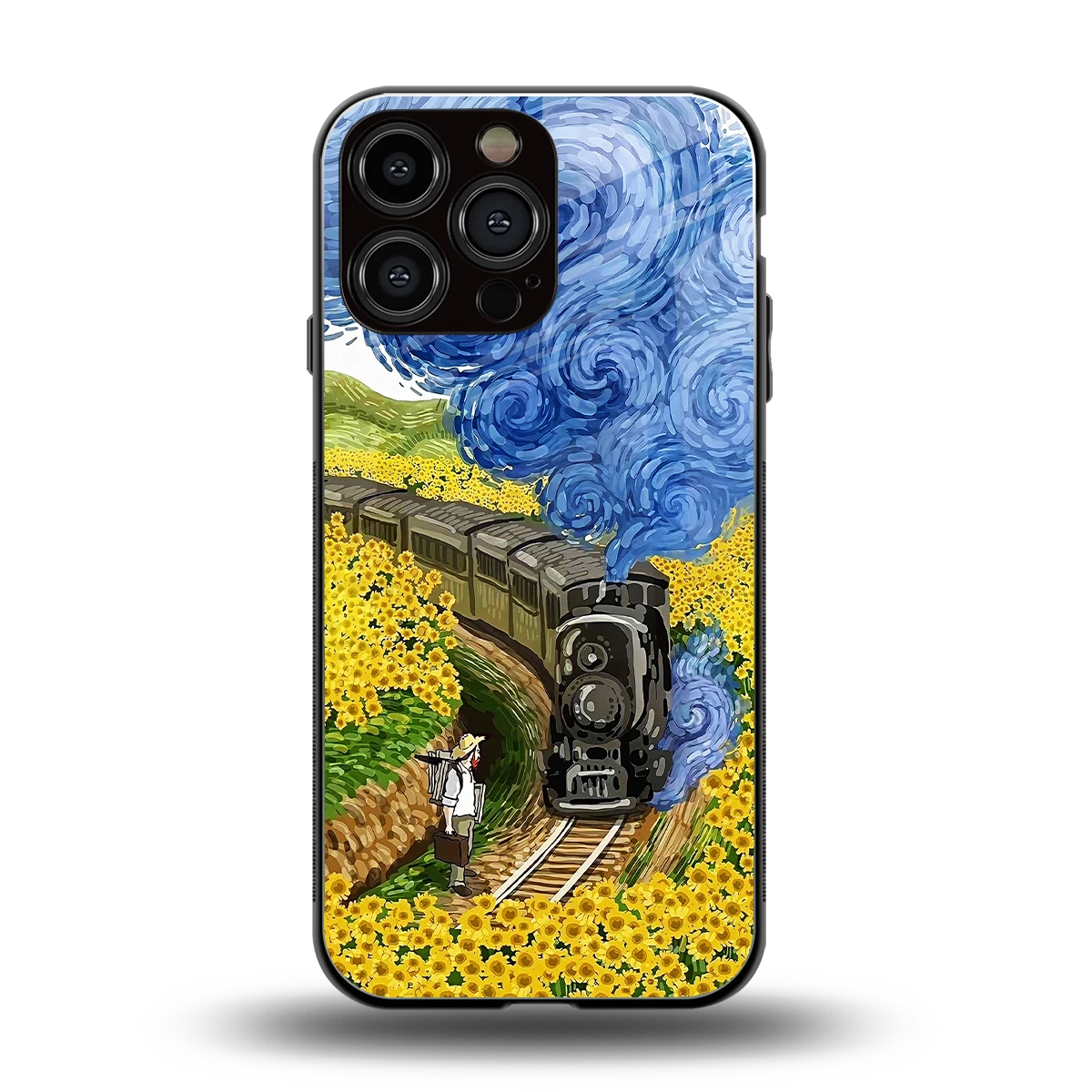 Starry Wait back phone cover | glass case for iphone 15 pro max