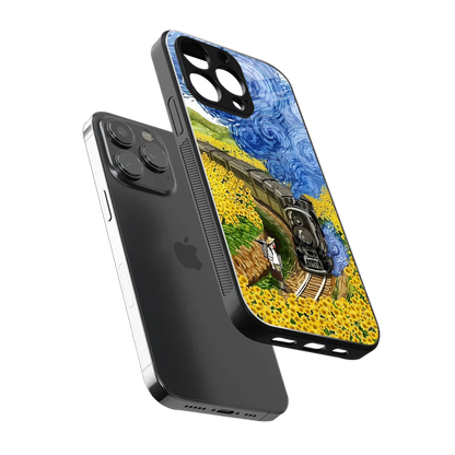 Starry Wait sleek iphone 15 pro max cover with tempered glass back and TPU edges