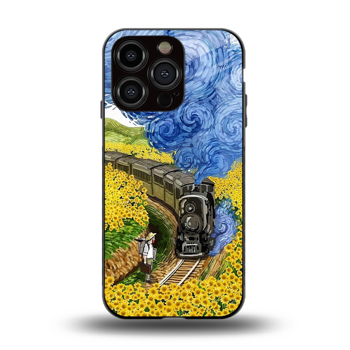 Starry Wait back phone cover | glass case for iphone 15 pro