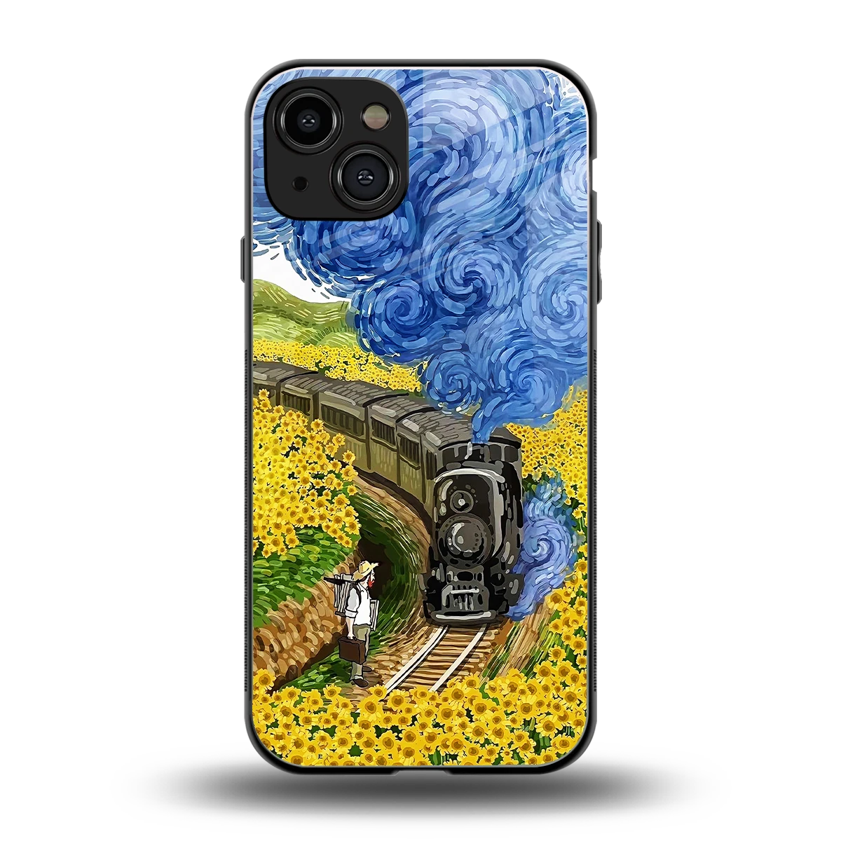 Starry Wait back phone cover | glass case for iphone 15