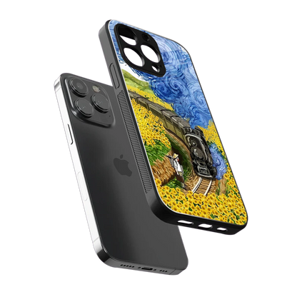 Starry Wait sleek iphone 15 pro cover with tempered glass back and TPU edges