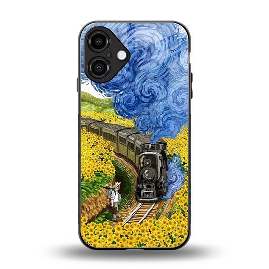 Starry Wait back phone cover | glass case for iphone 16 plus