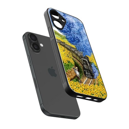 Starry Wait sleek iphone 16 plus cover with tempered glass back and TPU edges