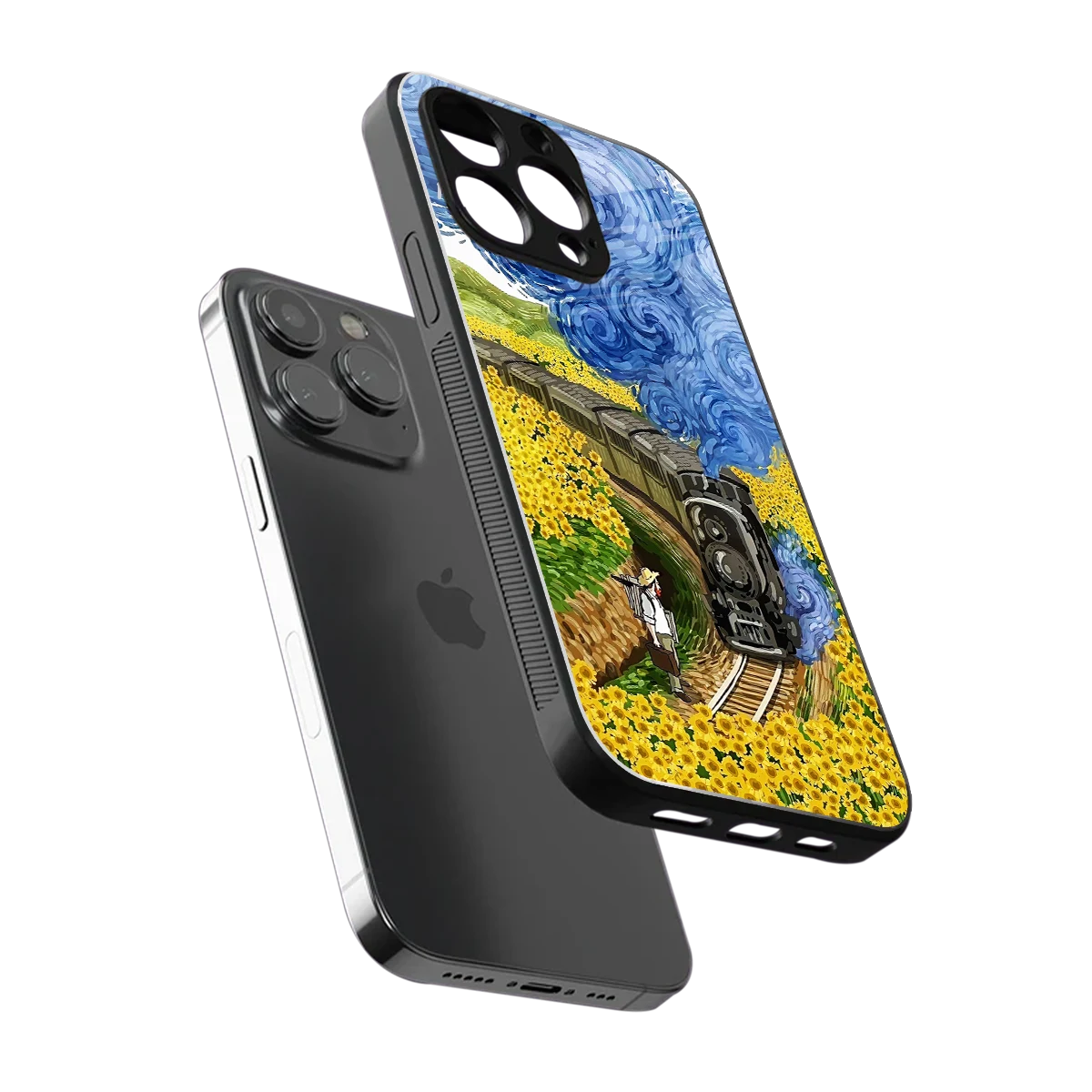 Starry Wait sleek iphone 16 pro max cover with tempered glass back and TPU edges