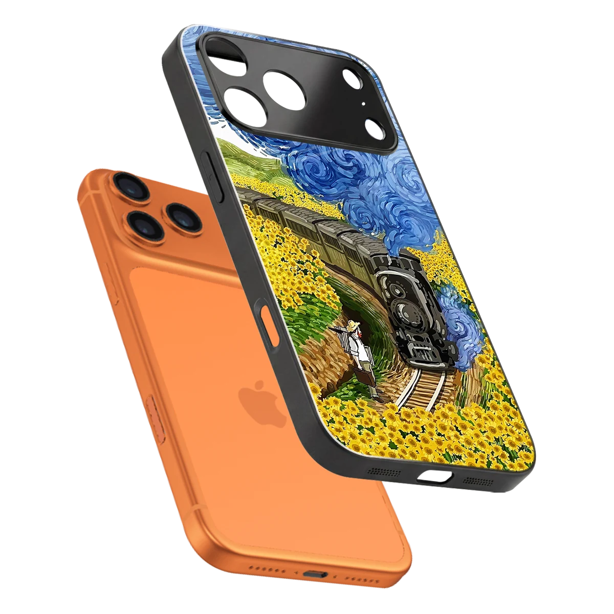 Starry Wait sleek iphone 17 pro max cover with tempered glass back and TPU edges