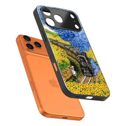 Starry Wait sleek iphone 17 pro max cover with tempered glass back and TPU edges