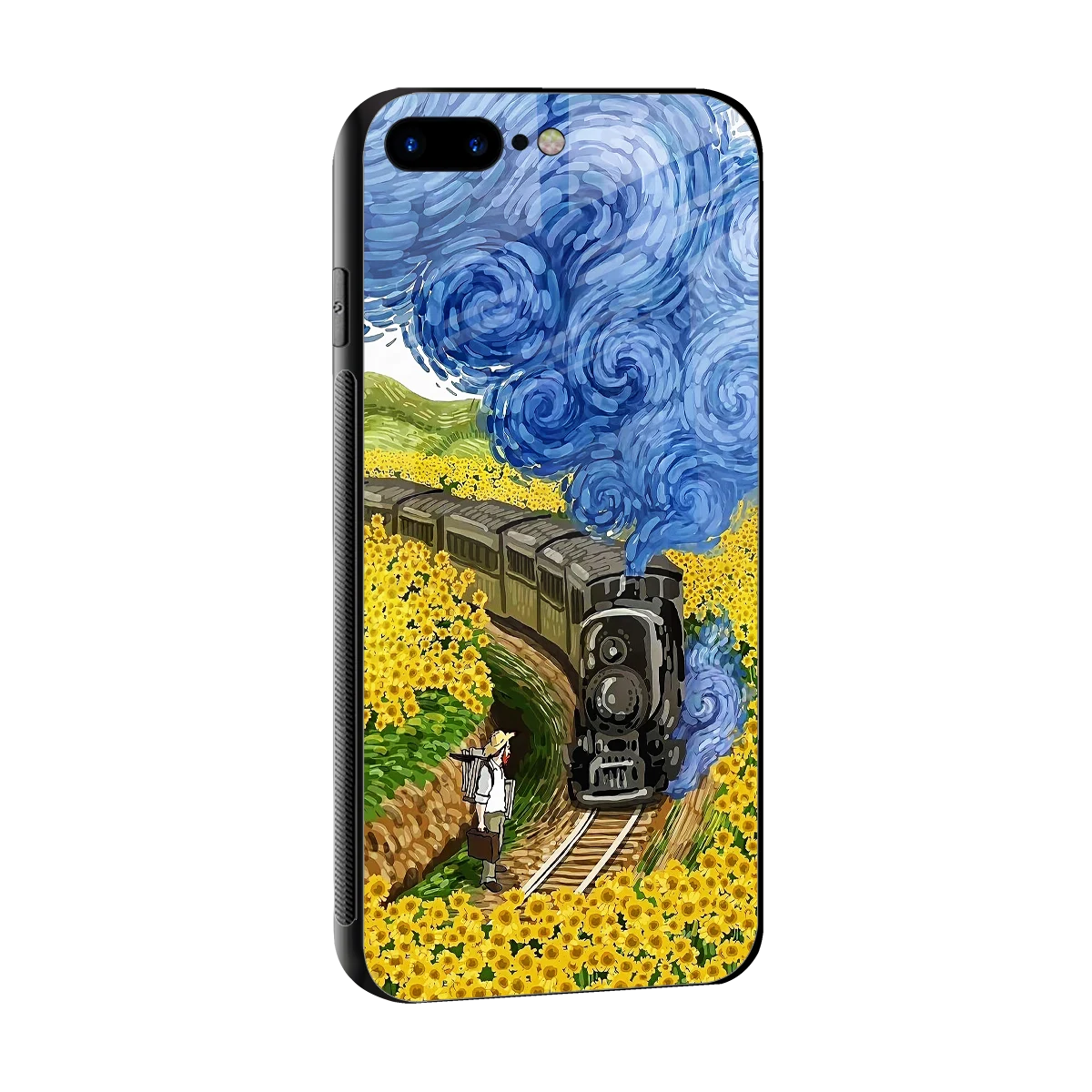 Starry Wait sleek iphone 7 plus cover with tempered glass back and TPU edges