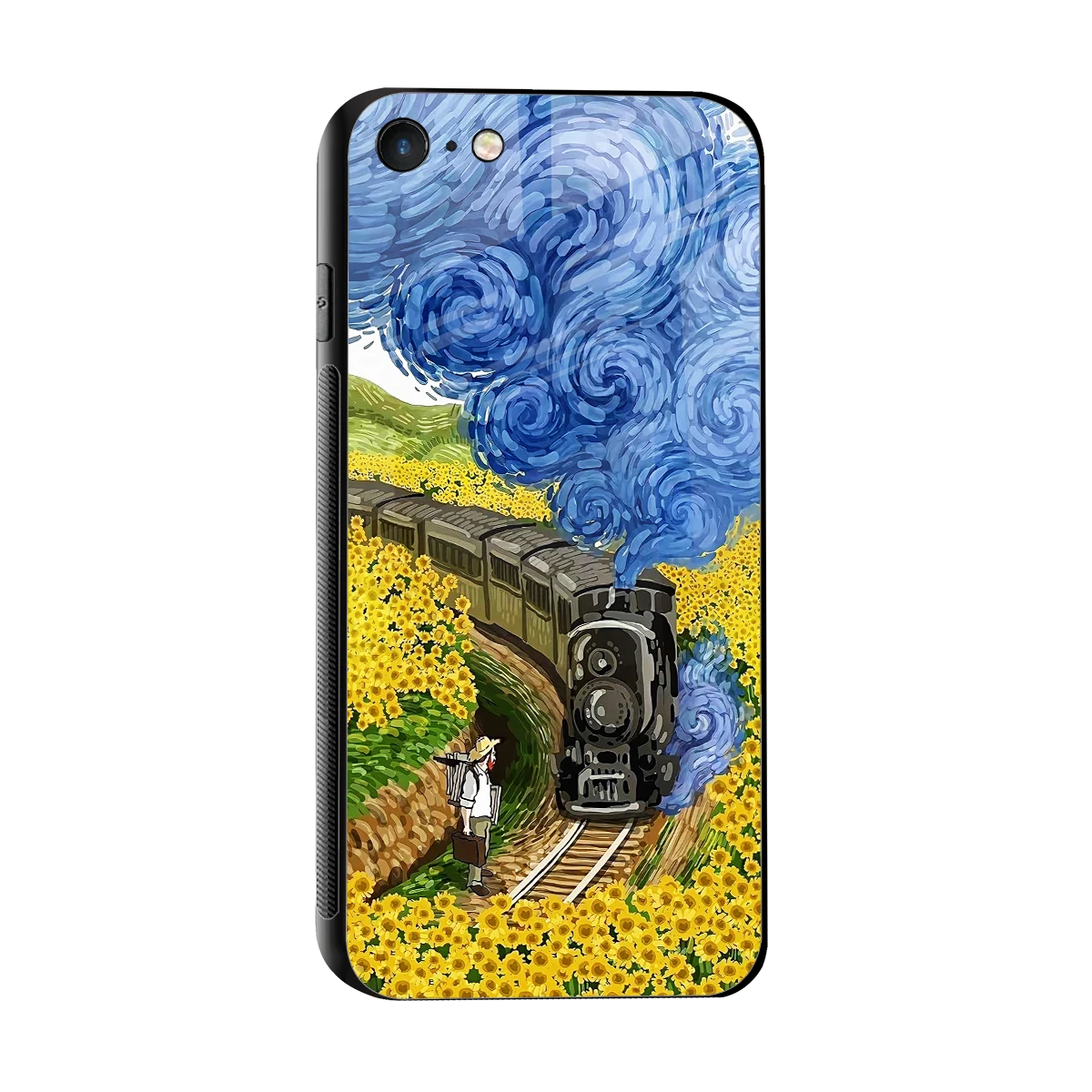 Starry Wait sleek iphone 7 cover with tempered glass back and TPU edges