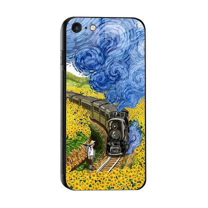 Starry Wait sleek iphone 7 cover with tempered glass back and TPU edges