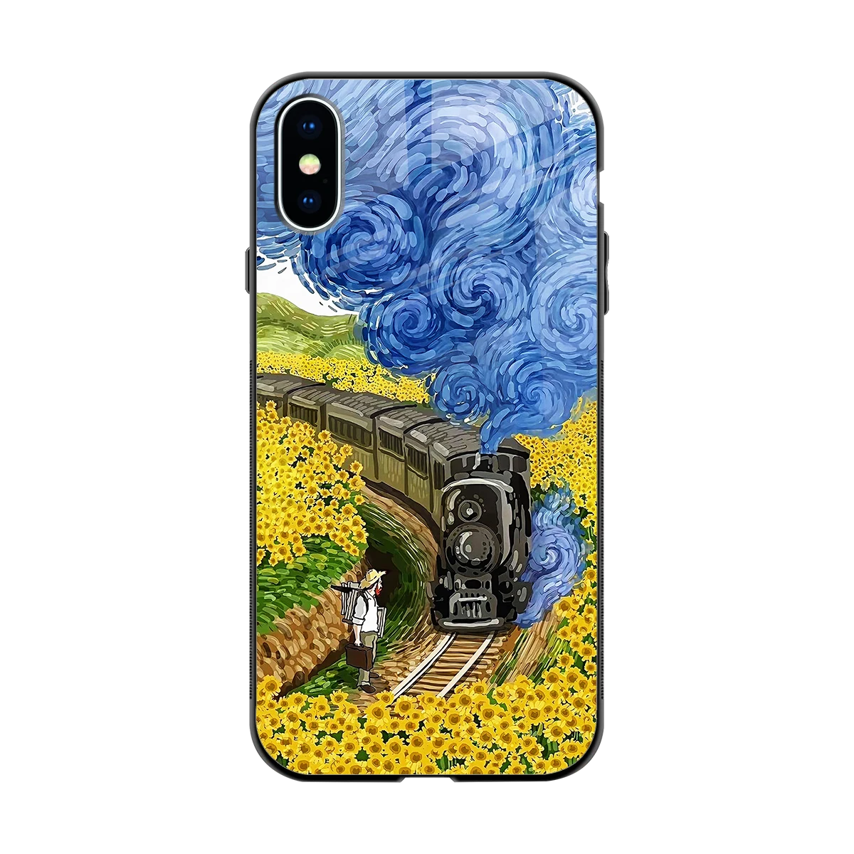 Starry Wait back phone cover | glass case for iphone xs