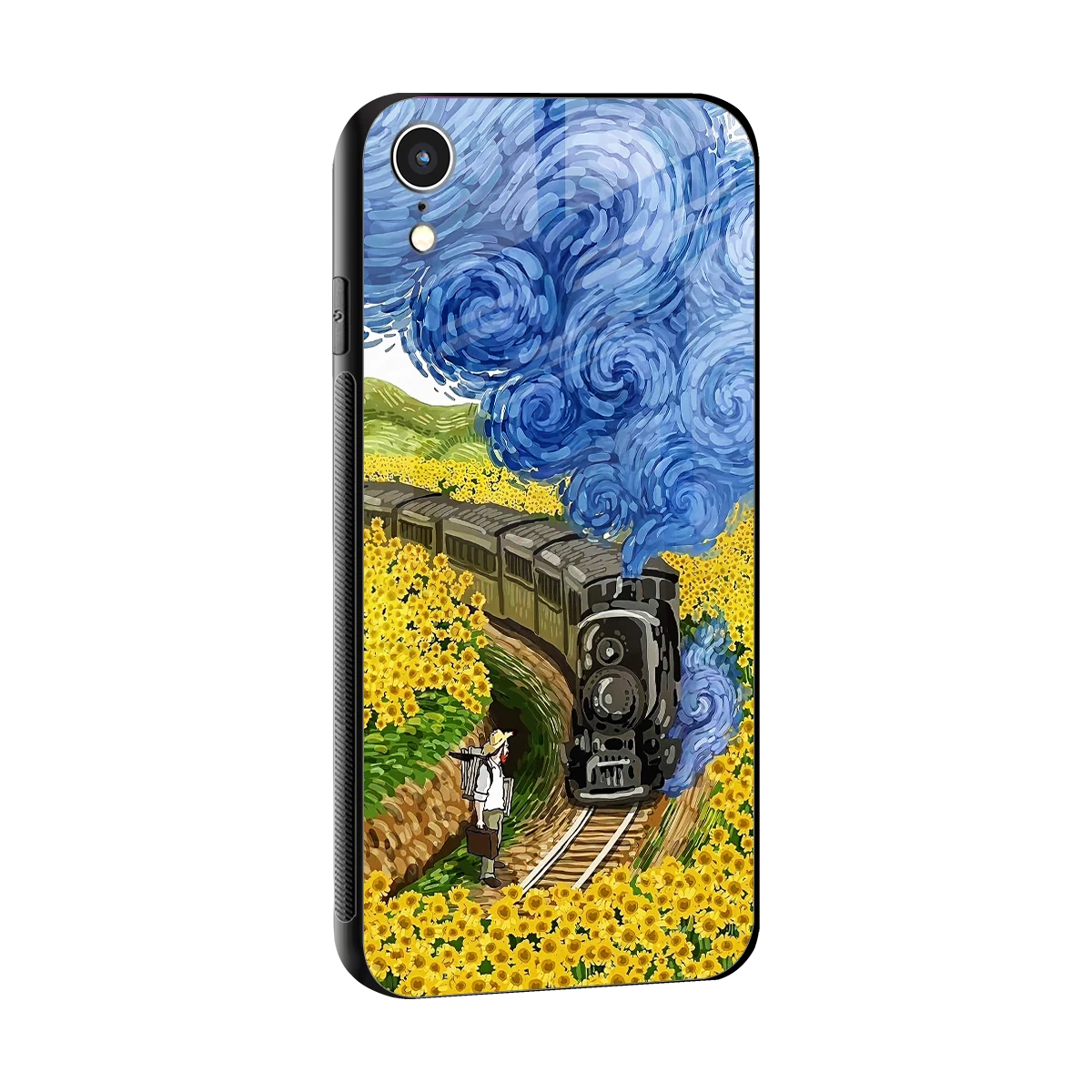Starry Wait sleek iphone xr cover with tempered glass back and TPU edges
