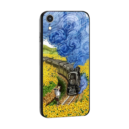 Starry Wait sleek iphone xr cover with tempered glass back and TPU edges