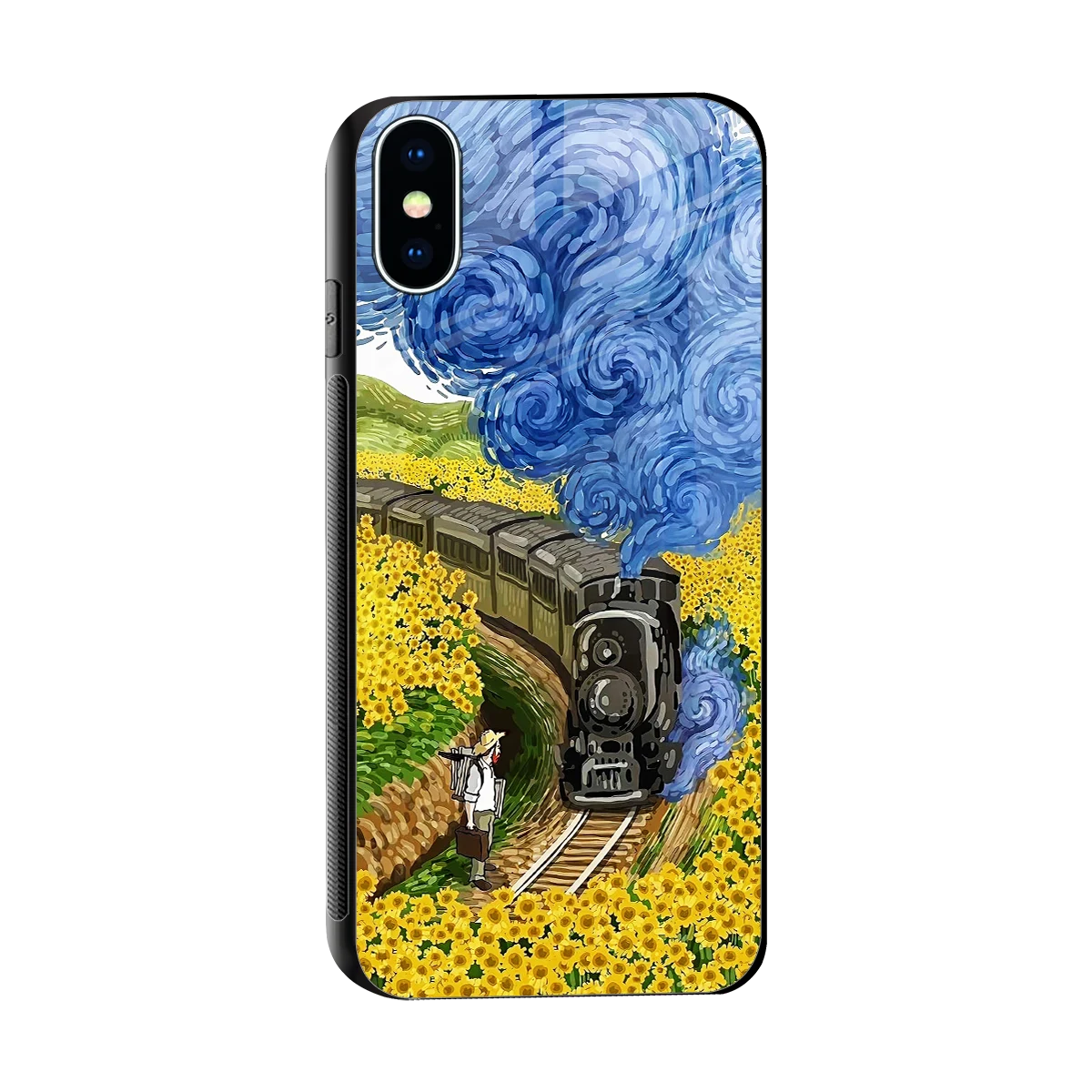 Starry Wait sleek iphone xs cover with tempered glass back and TPU edges