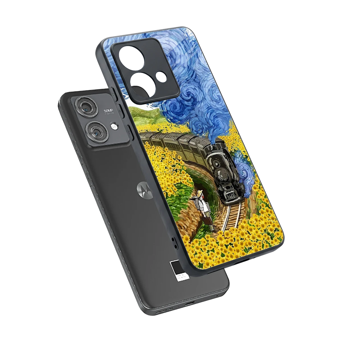 Starry Wait sleek motorola edge 40 neo 5g cover with tempered glass back and TPU edges