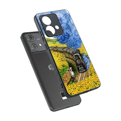 Starry Wait sleek motorola edge 40 neo 5g cover with tempered glass back and TPU edges