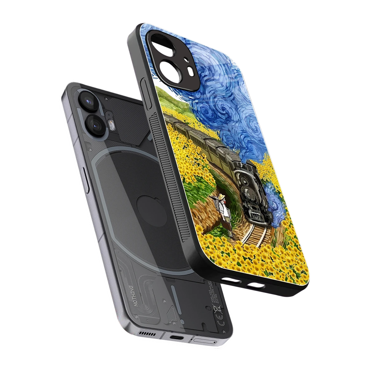 Starry Wait sleek nothing phone 2 cover with tempered glass back and TPU edges