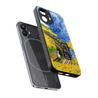 Starry Wait sleek nothing phone 2 cover with tempered glass back and TPU edges