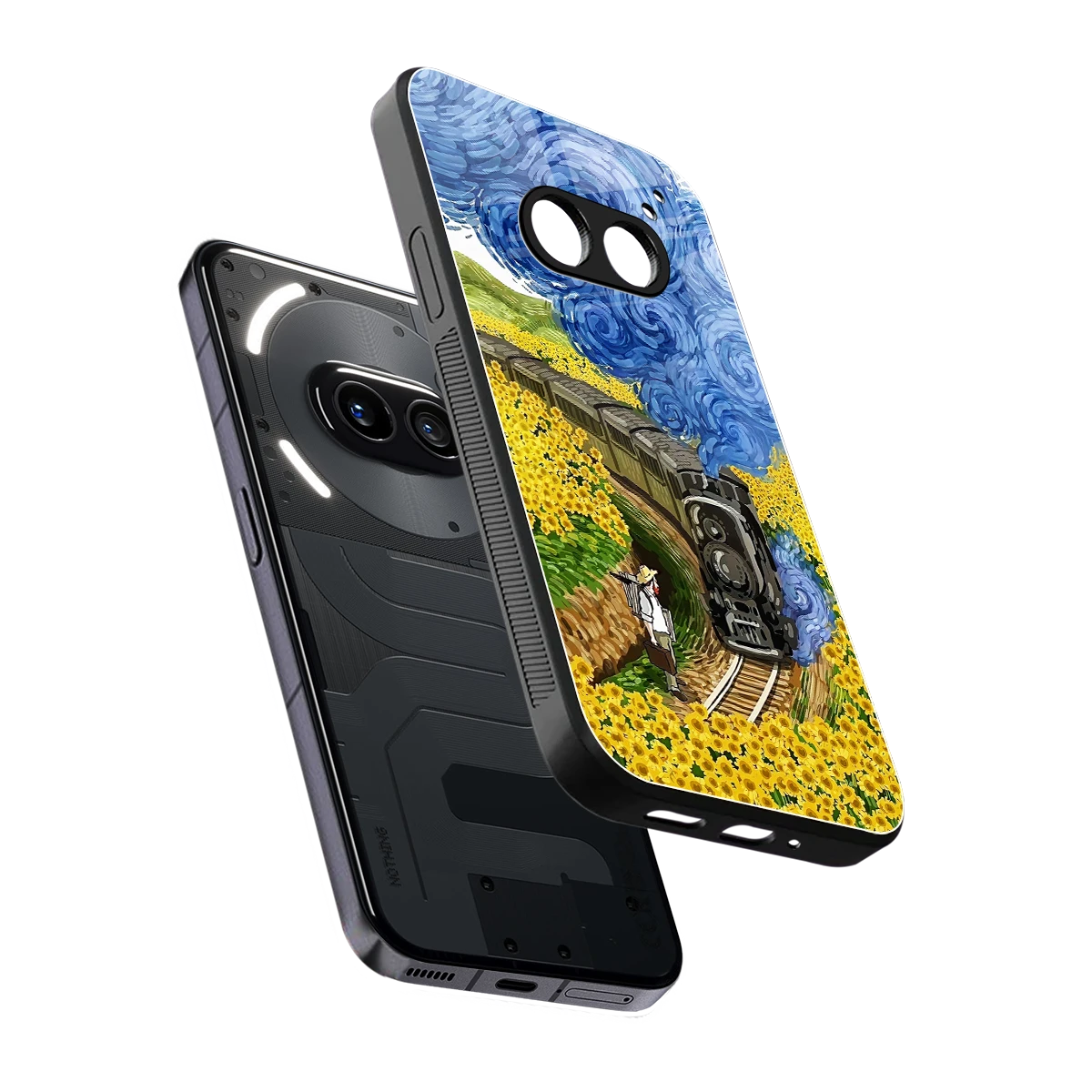 Starry Wait sleek nothing phone 2a cover with tempered glass back and TPU edges