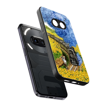 Starry Wait sleek nothing phone 2a cover with tempered glass back and TPU edges