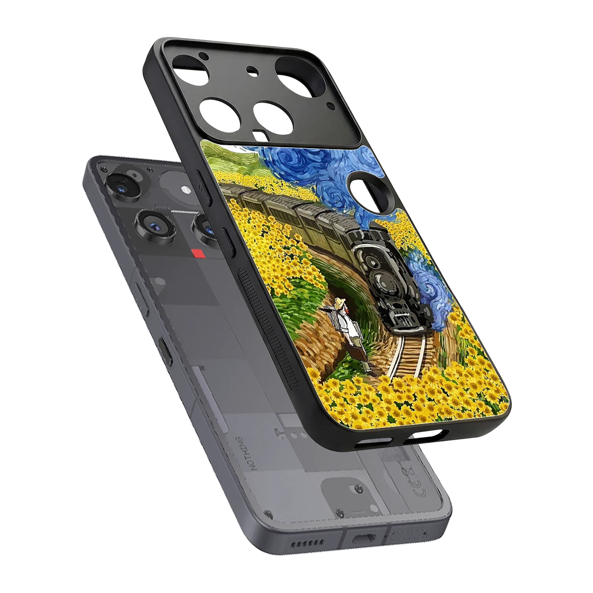 Starry Wait sleek nothing phone 3 cover with tempered glass back and TPU edges