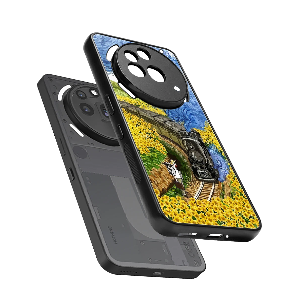 Starry Wait sleek nothing phone 3a pro cover with tempered glass back and TPU edges