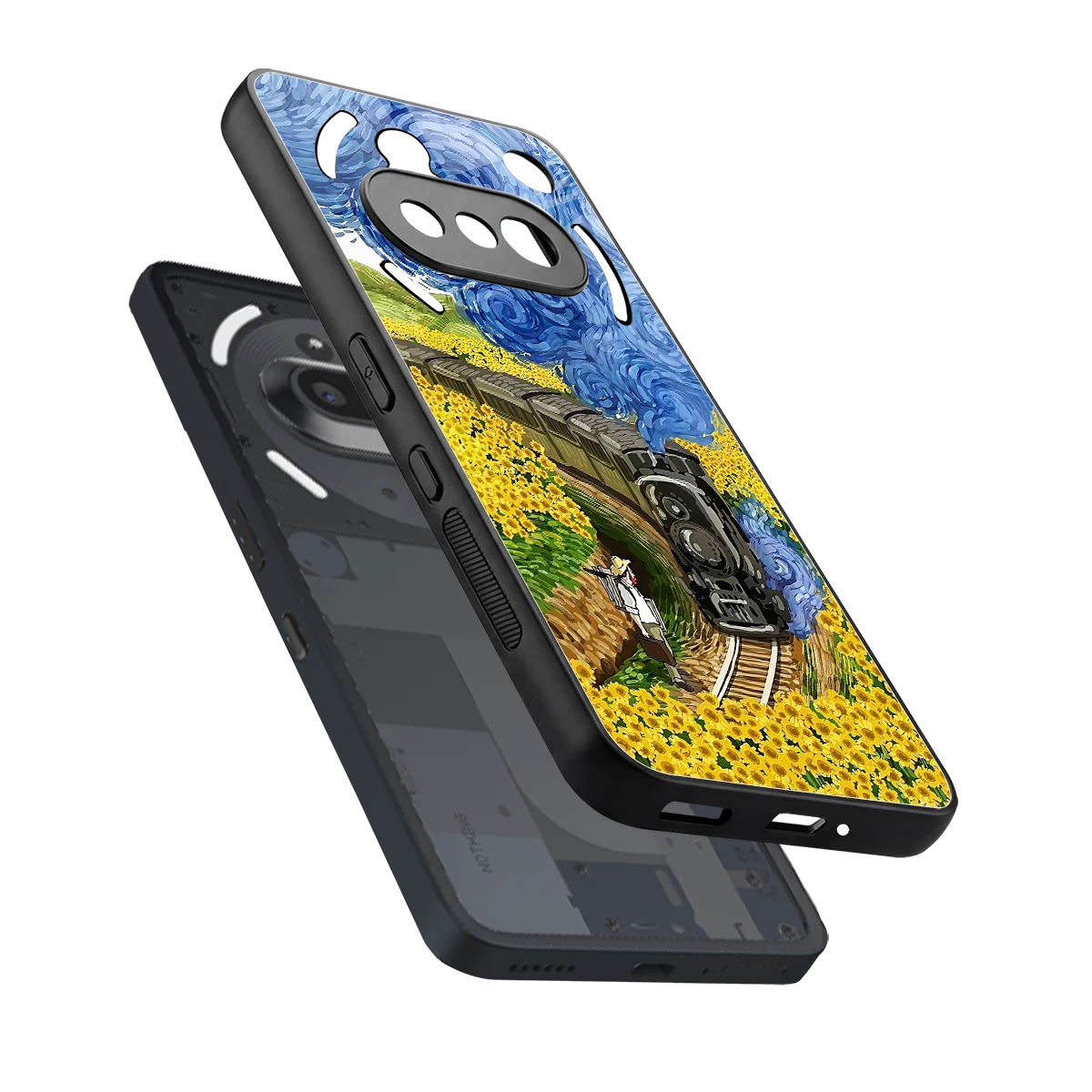 Starry Wait sleek nothing phone 3a cover with tempered glass back and TPU edges