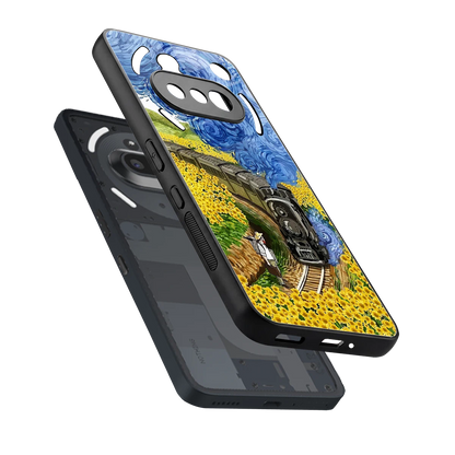 Starry Wait sleek nothing phone 3a cover with tempered glass back and TPU edges