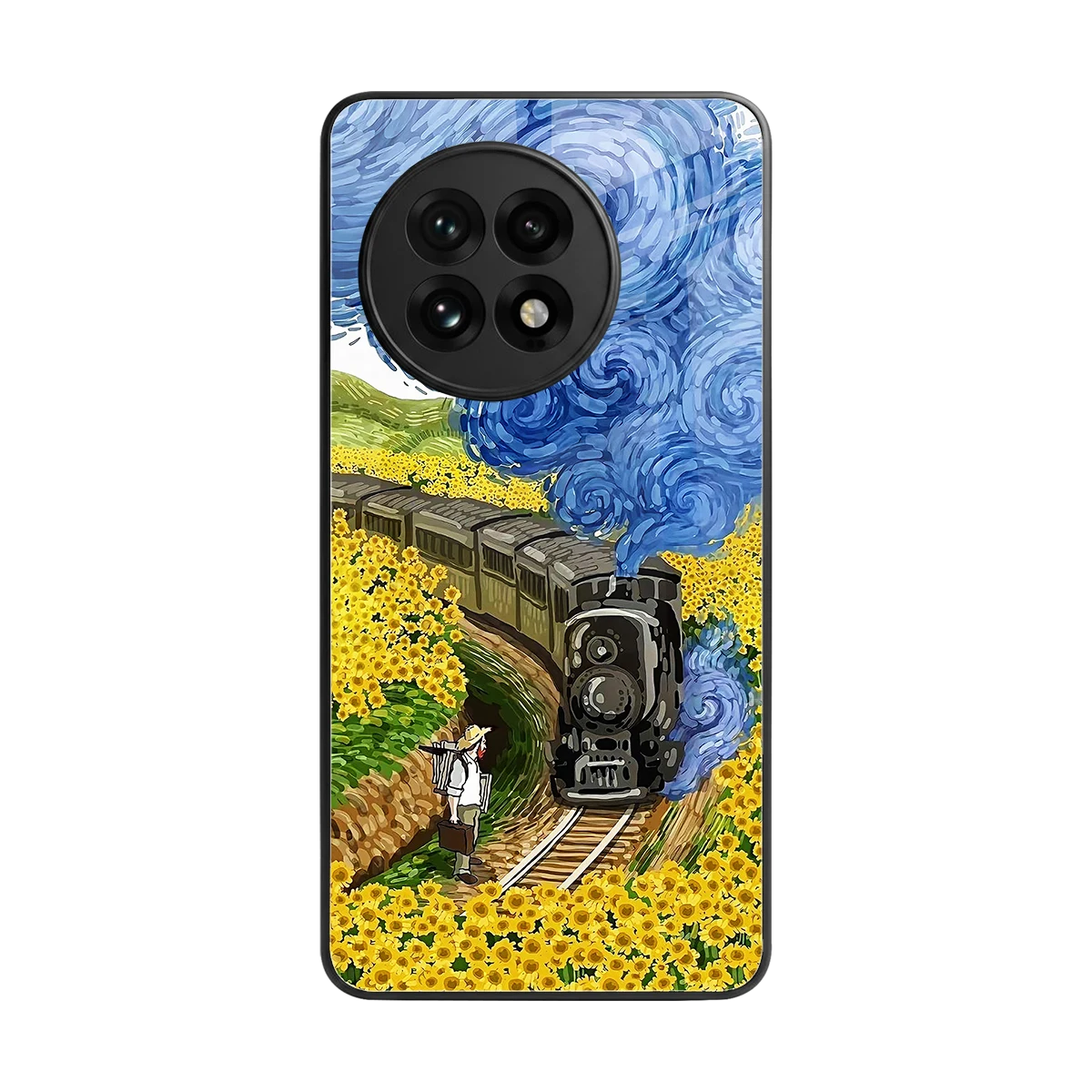 Starry Wait back phone cover | glass case for oneplus 13r
