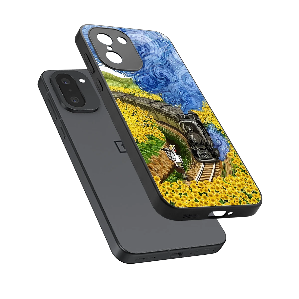 Starry Wait sleek oneplus 15r cover with tempered glass back and TPU edges