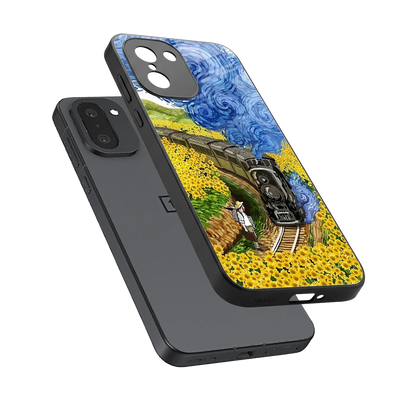 Starry Wait sleek oneplus 15r cover with tempered glass back and TPU edges