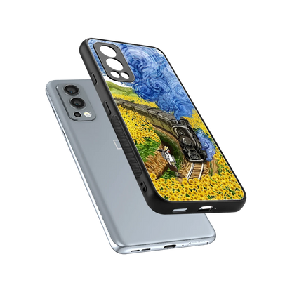 Starry Wait sleek oneplus nord 2 cover with tempered glass back and TPU edges