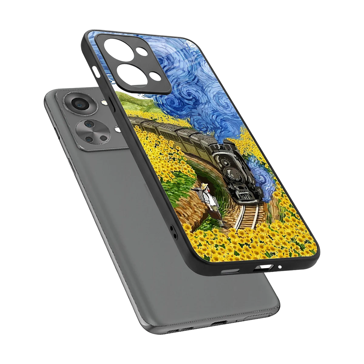 Starry Wait sleek oneplus nord 2t cover with tempered glass back and TPU edges